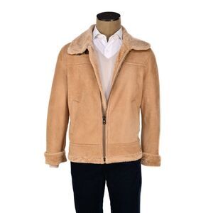 Hettabretz Suede Belted Shearling Overcoat